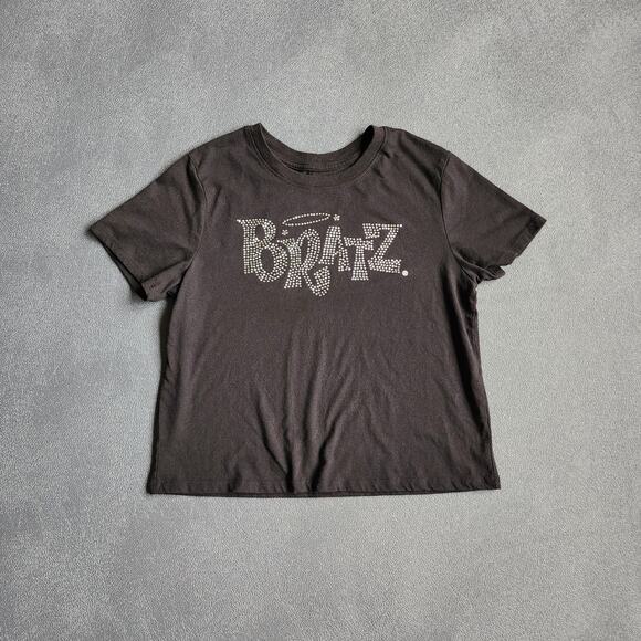 Retro Bratz Bedazzled Black Kids Shirt Small - Picture 1 of 6